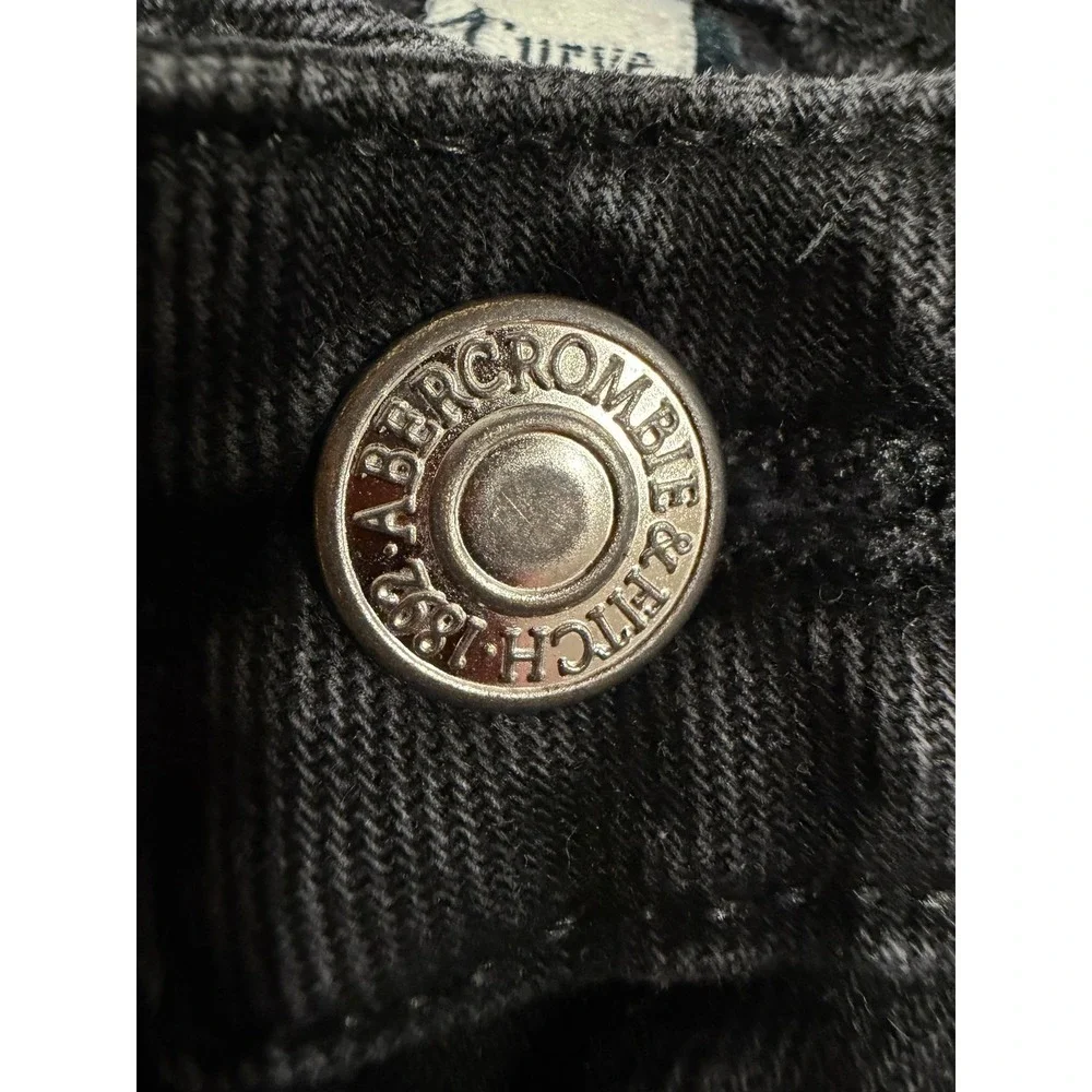 Abercrombie & Fitch Curve Love The 90s Relaxed Jean High Rise Black 25 0s - Picture 5 of 6